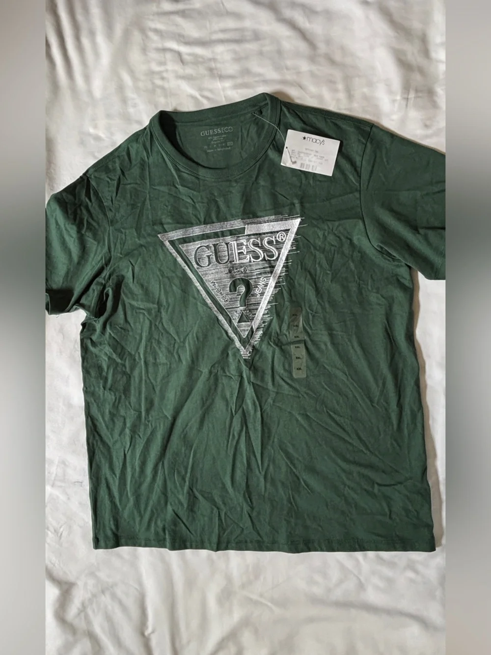 Guess Eco XXL Green Logo Graphic T Shirt Men NWT Organic Cotton - Picture 4 of 7